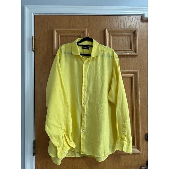 Men’s Ralph Lauren Purple Label 100% Linen Shirt – Size 17.5 - Picture 6 of 7